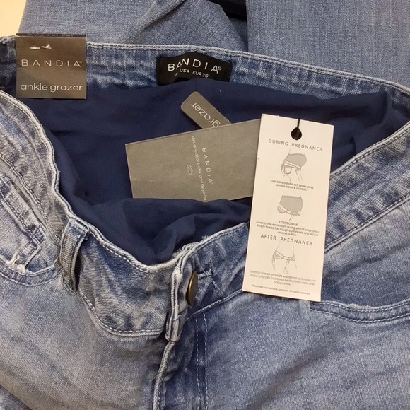 Bandia Blue Ankle Grazer Jeans Pants - Picture 3 of 3